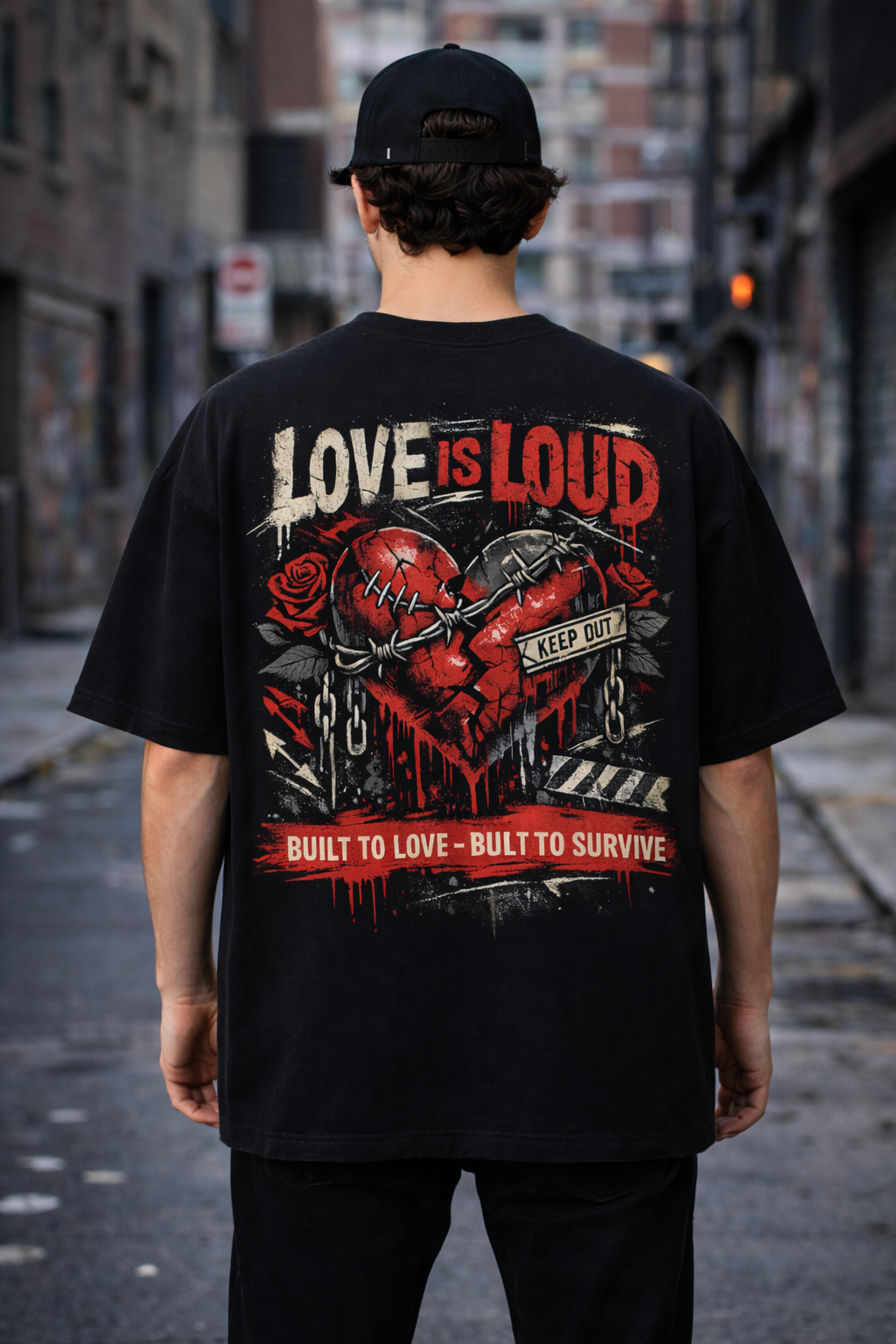 Love Is Loud Oversized Black T-Shirt – Streetwear Edition
