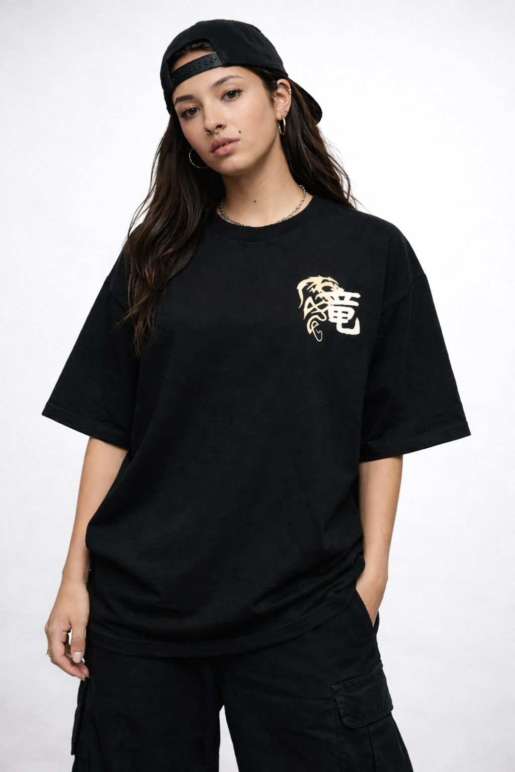 Dragon Rage Oversized T-Shirt – Japanese Streetwear Back Print Graphic Tee