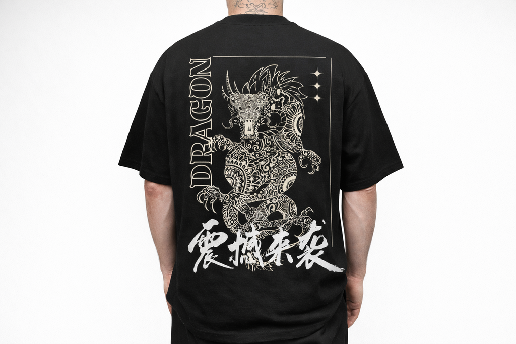Dragon Rage Oversized T-Shirt – Japanese Streetwear Back Print Graphic Tee