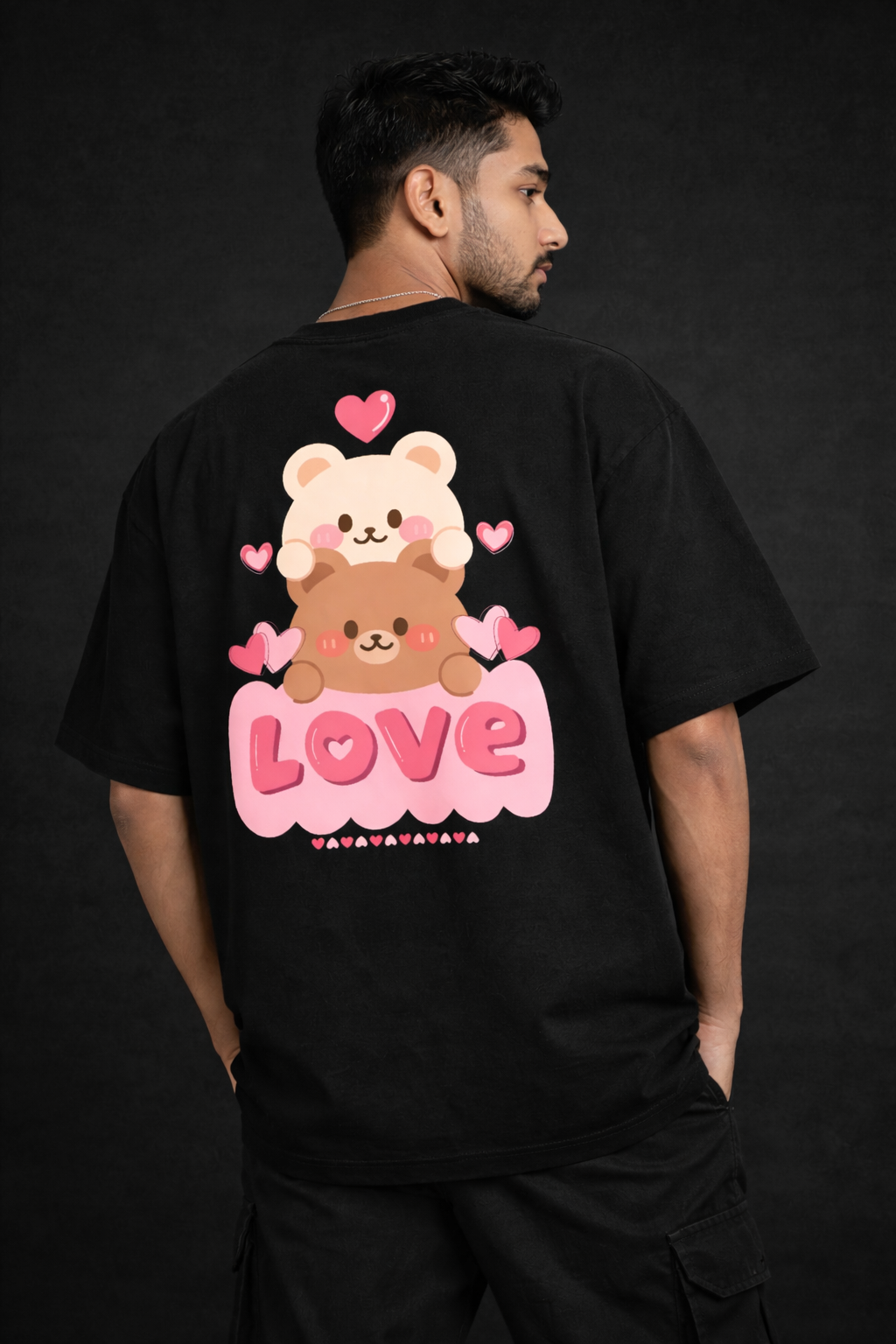 SO MATCHA IN LOVE – Oversized Black Valentine T-Shirt